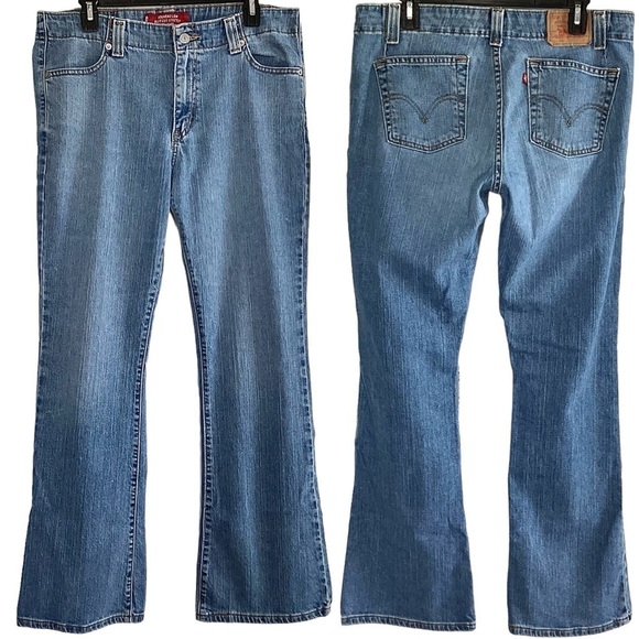 Levi’s 525 Nouveau Bootcut Stretch Blue Denim Jeans Medium Wash Size 12 M - Picture 6 of 16